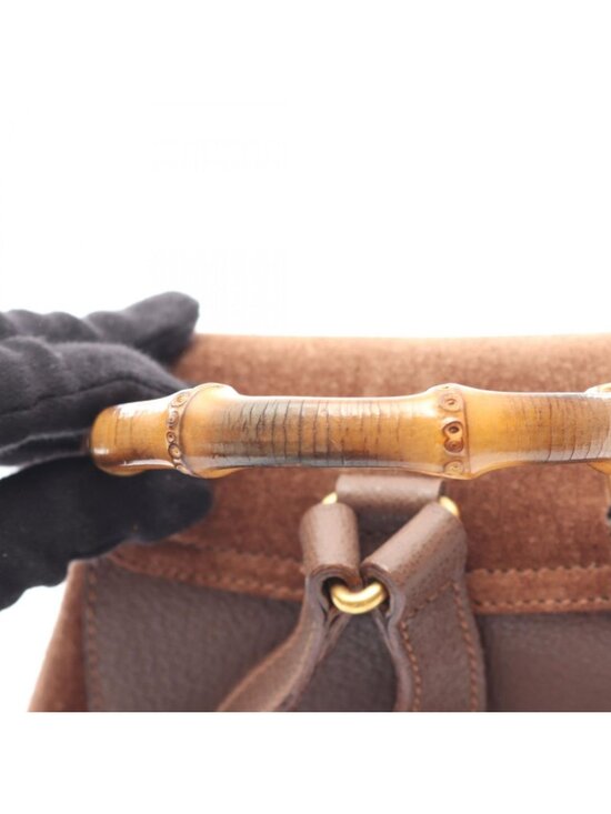 Gucci Backpack Bamboo 003 Brown Suede Leather main image 10
